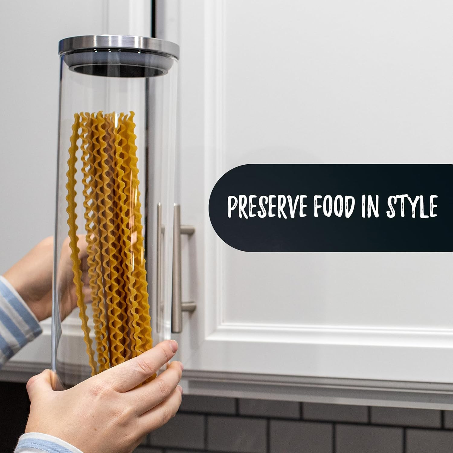 ® Airtight Borosilicate 3Mm Thick Glass Storage Containers for Spaghetti, Pasta,