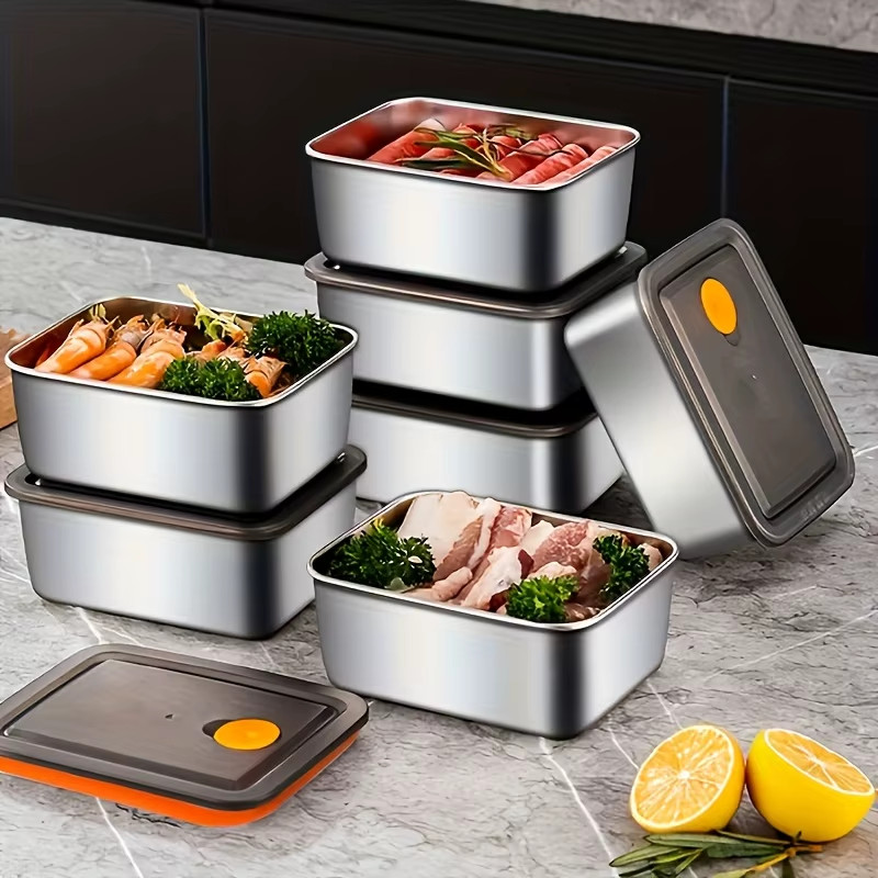 4Pc Stainless Steel Food Storage Containers Set – Thickened Leakproof, Bpa-Free