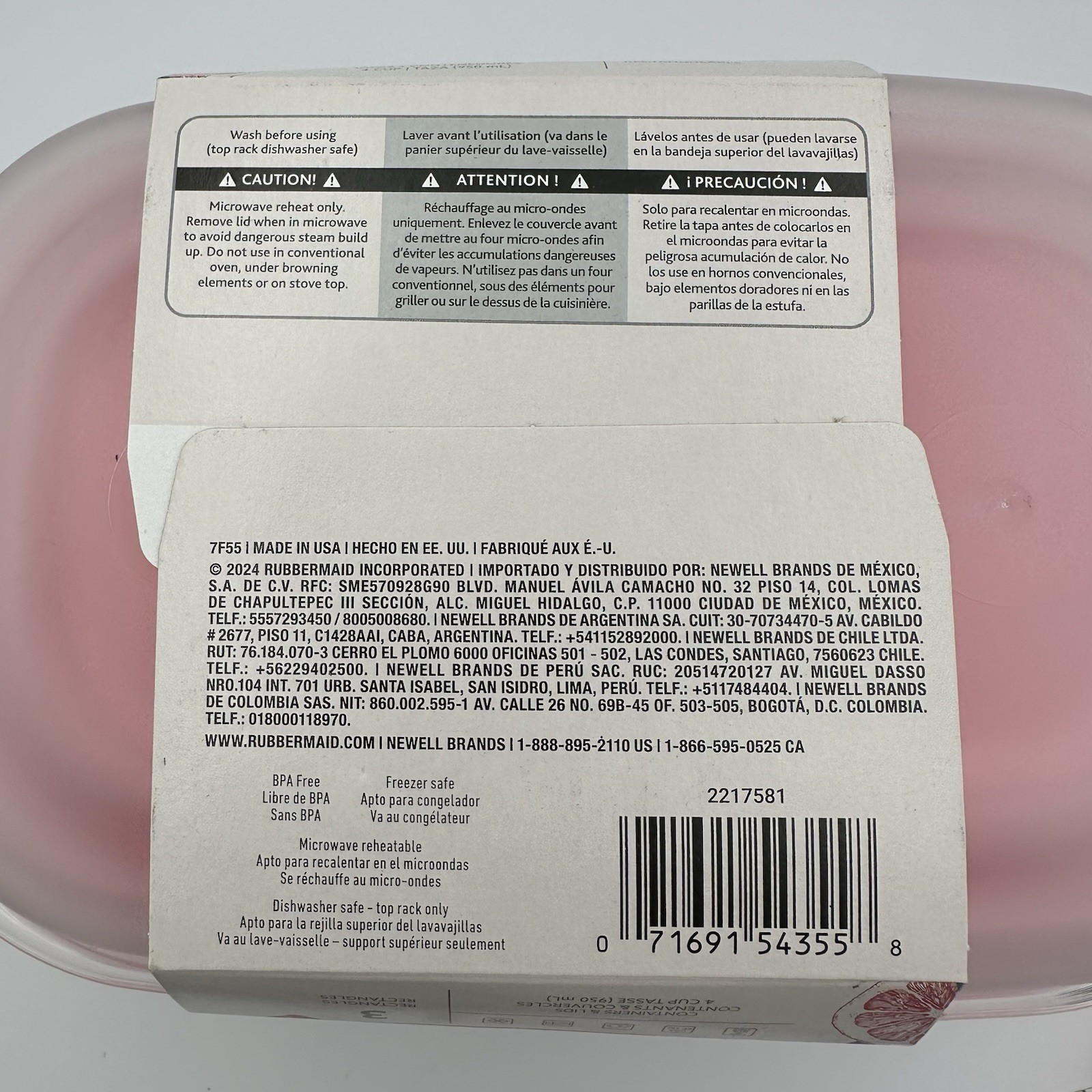 Rubbermaid Take Alongs Limited Edition Pink Lids 4 Cup Storage Container Set X 2