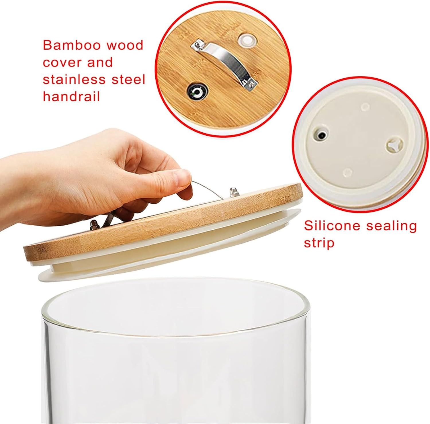 Glass Rice Dispenser 5L, Cereal Dispenser Countertop, Grain Dispenser/Food St…
