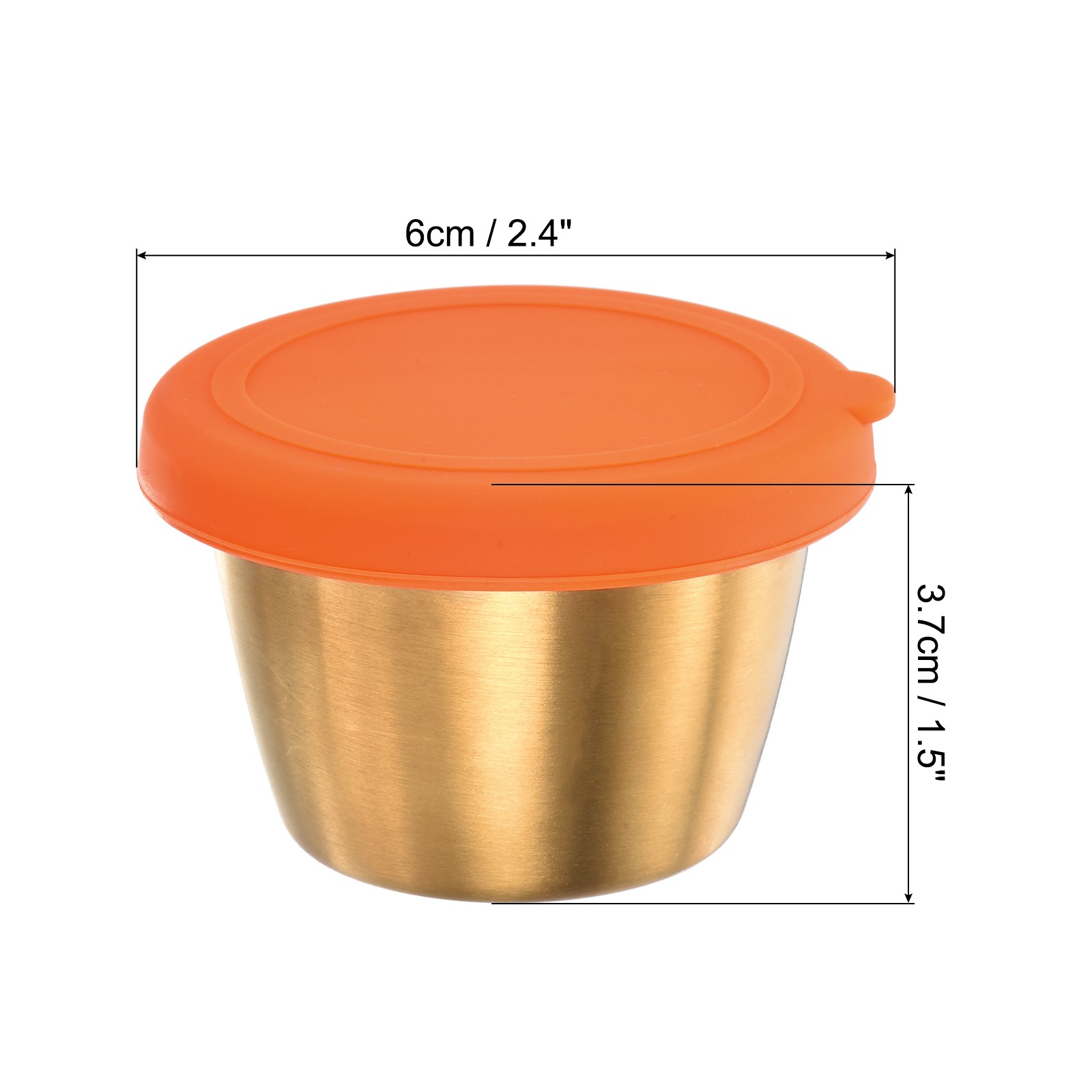 4pcs Condiment Cups Containers with Lids 2.4oz Salad Dressing Container Orange