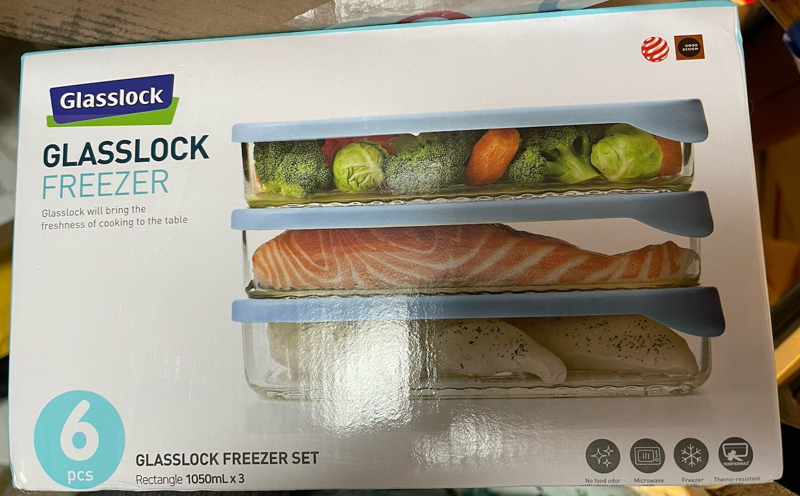 Glasslock Freezer to Microwave Food Storage containers 2sets W lids 12 Pieces