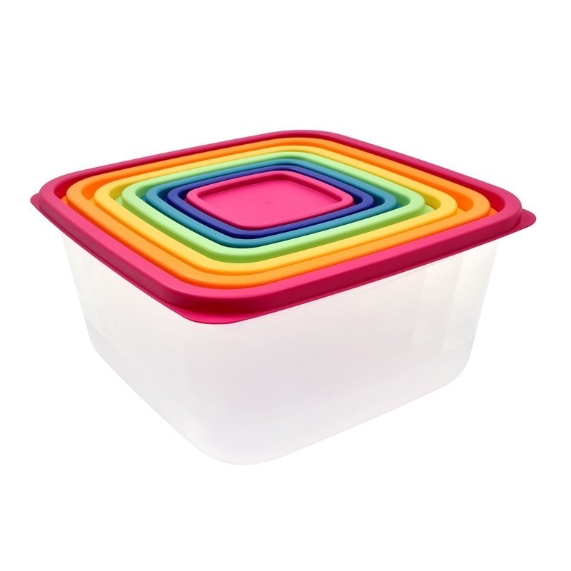 Plastic Food Storage Containers Set Stackable Nestable BPA-free 14 Pack New