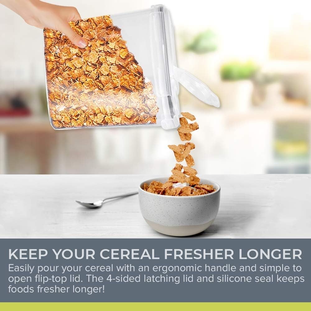 Airtight Cereal Containers with Lids – 4 Piece Tall Kitchen