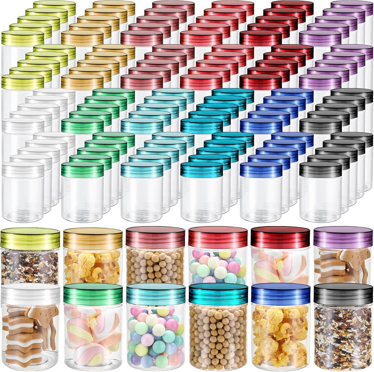 120 Pcs Clear Plastic Jars with Lids – Leakproof Storage for Home & Travel