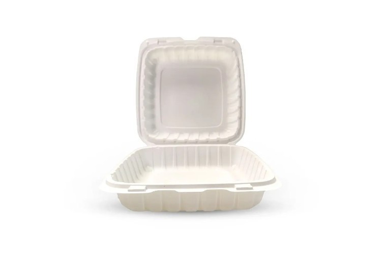 Fyni 9″x9″x3″ Mineral Filled PP Hinged Container 1 Compartment (Case of 150)
