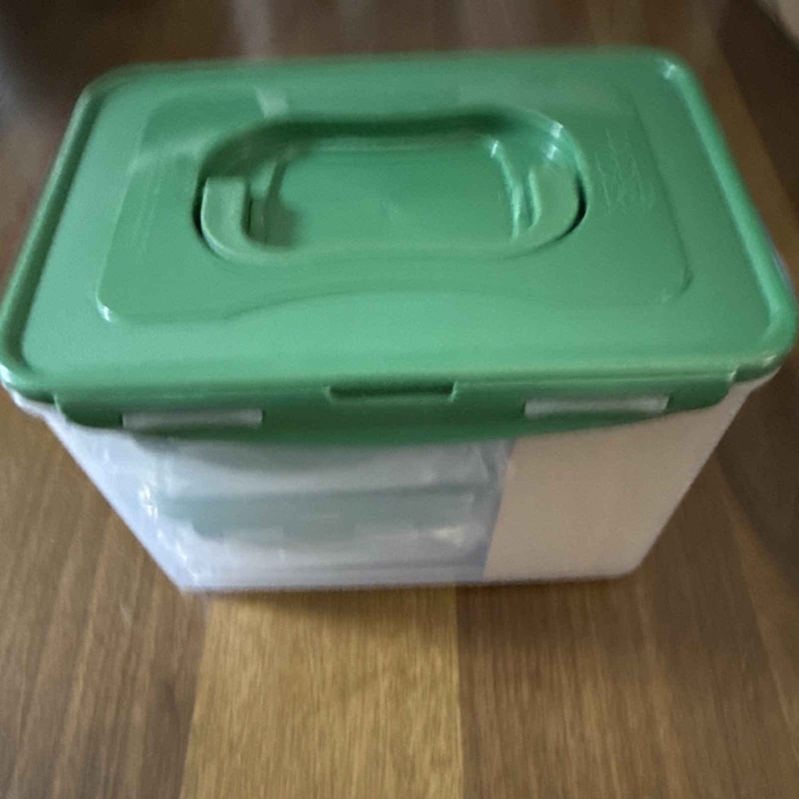 Lock & Lock 8pc Square Round Rectangle Plastic Storage Set Clear Green Snap Lid