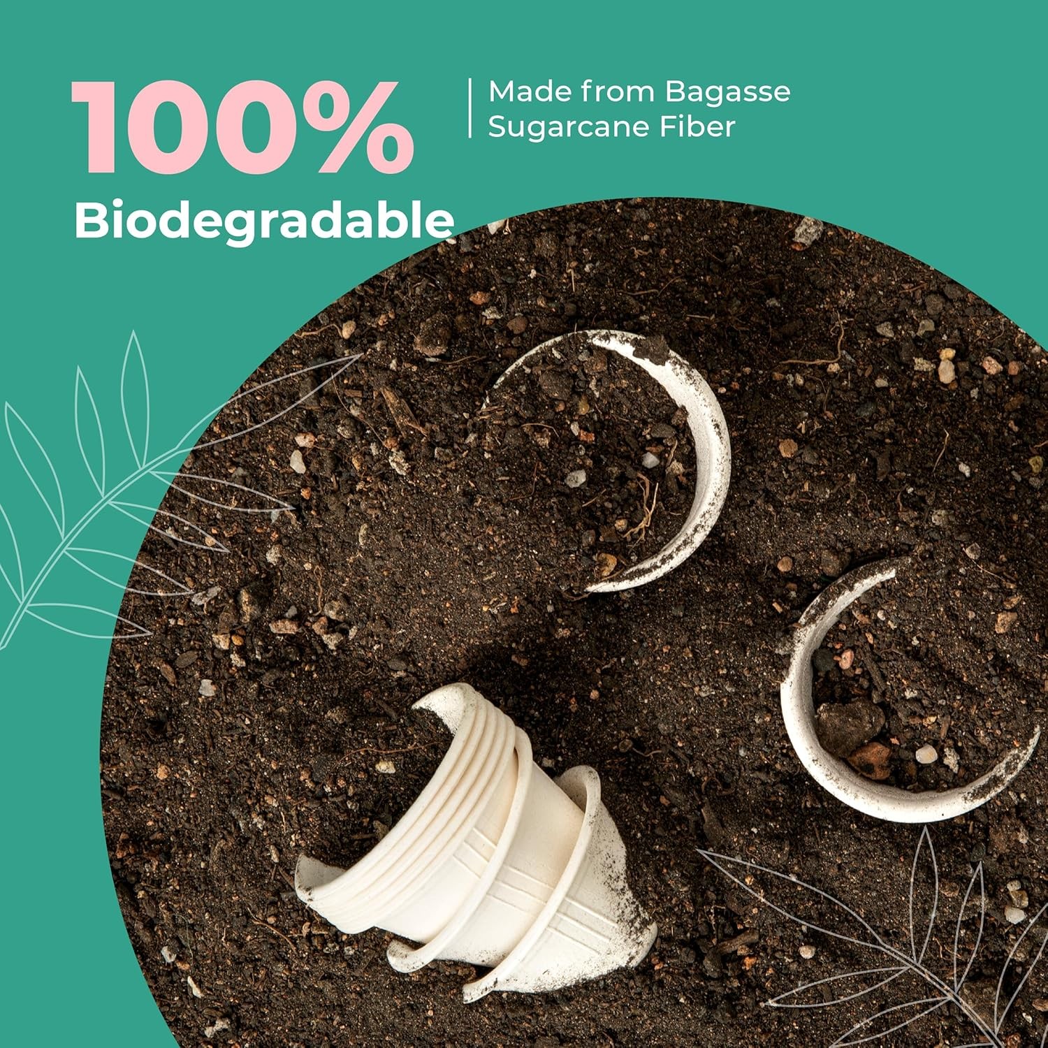 100 Pack] 2 Oz Compostable Disposable Condiment & Sample Cups, Biodegradable