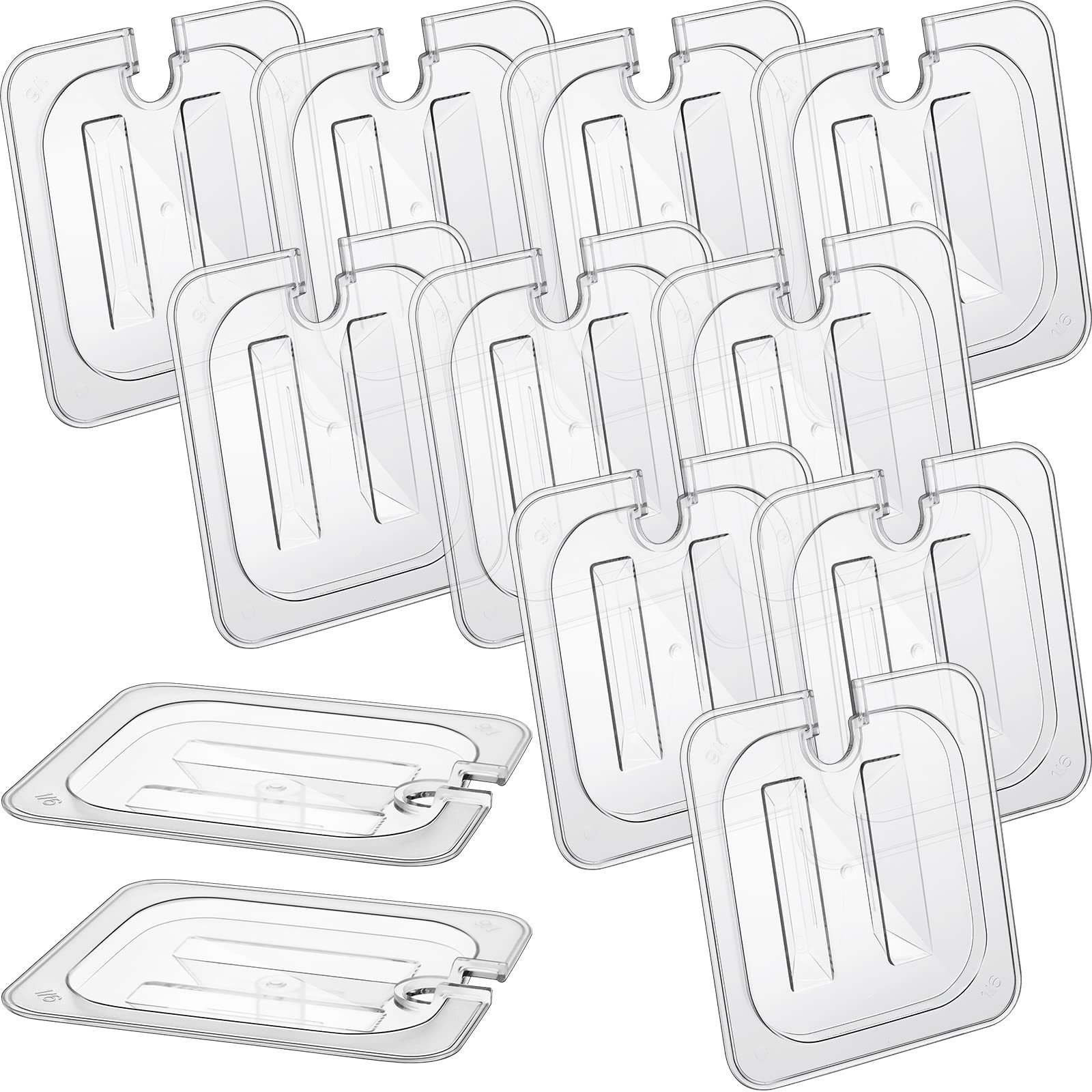 Food Pan Lid 12 PCS 1/6 Size Polycarbonate Universal Handled Cover Commercial