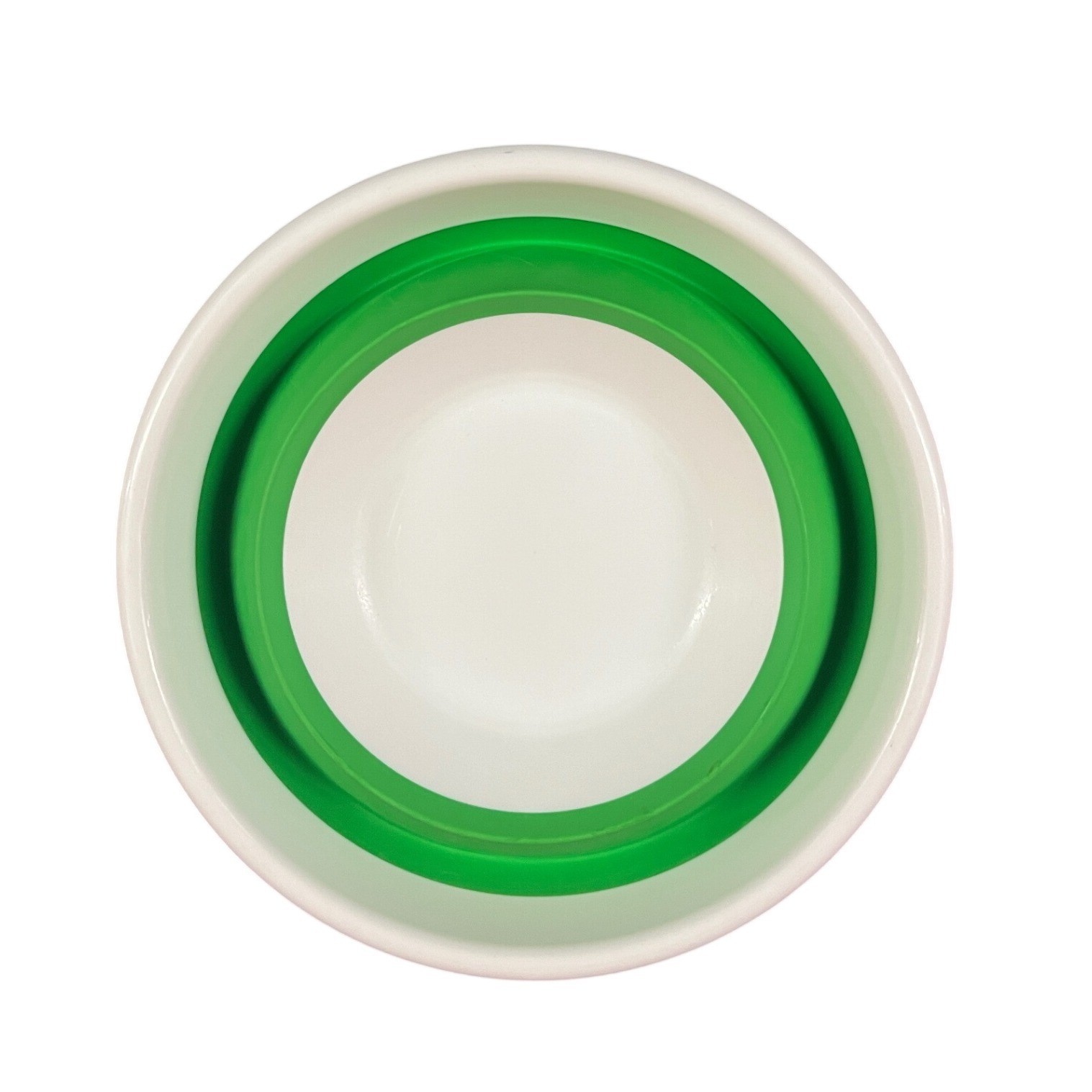 Pampered Chef 8 qt Collapsible Silicone Bowl with Lid Green White