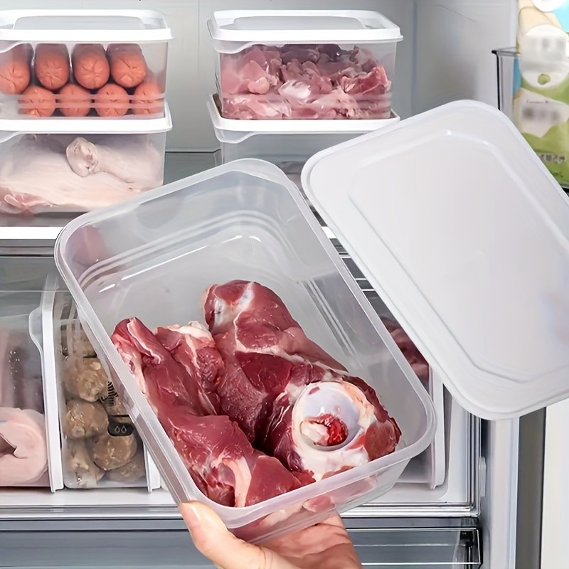6 Plastic Food Storage Containers Bpa-free Fresh-keeping Box Easy-to-Secure Lids