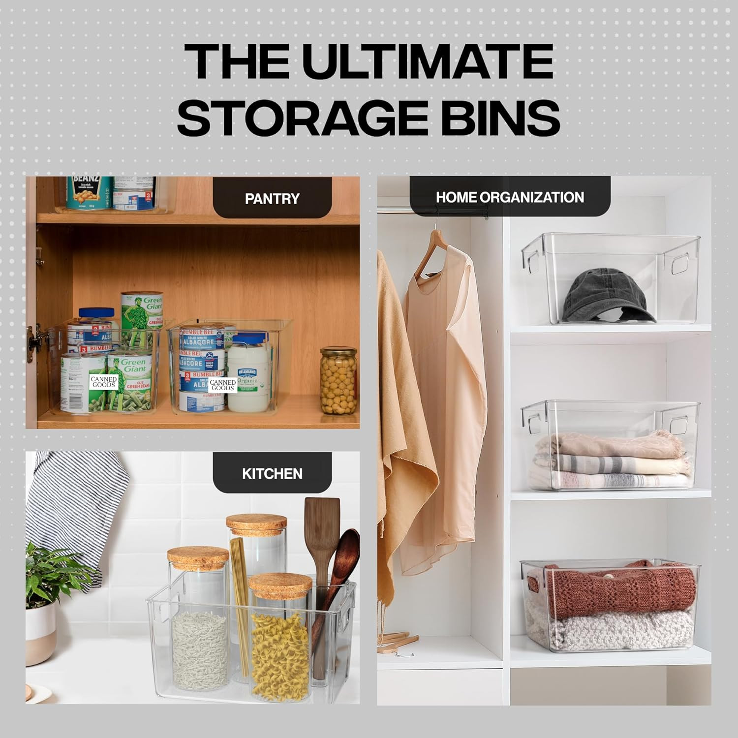 Clear Plastic Storage Bins – Pantry Organizers & Storage Containers, Cabinet Org