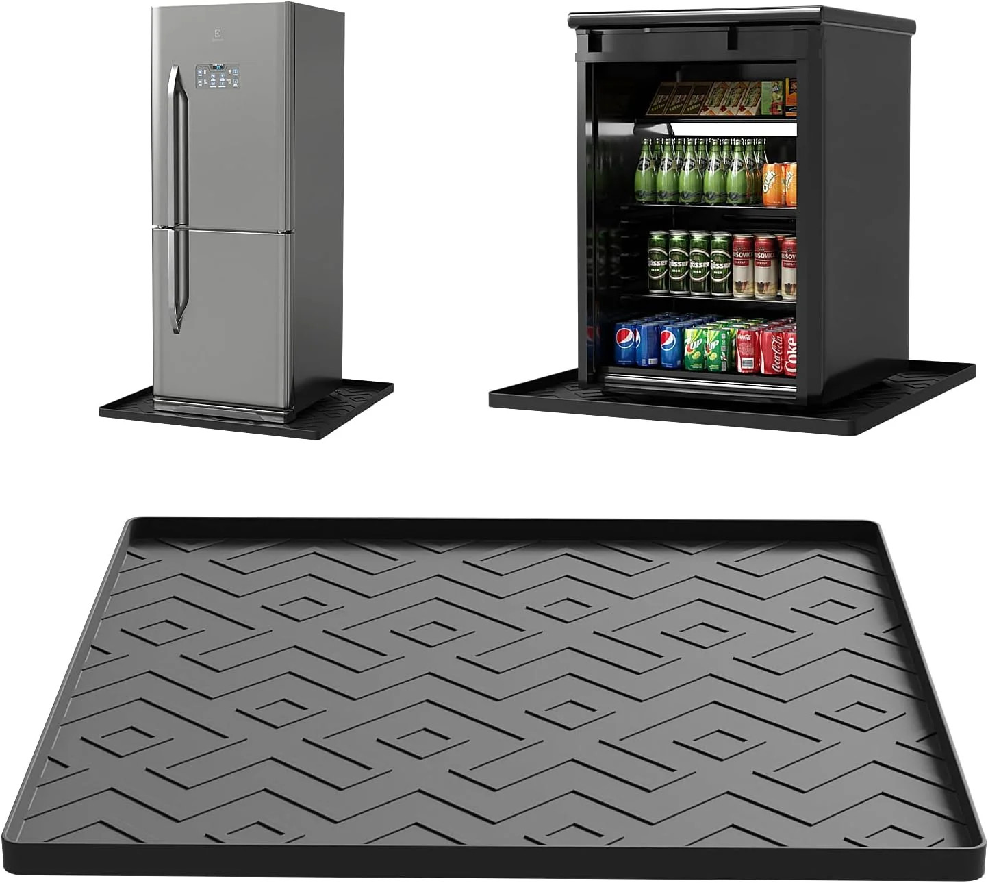 Mini Fridge Silicone Mat 19.7″x19.7″x0.4″ – Non-Slip, Spill-Proof, Drip Preventi