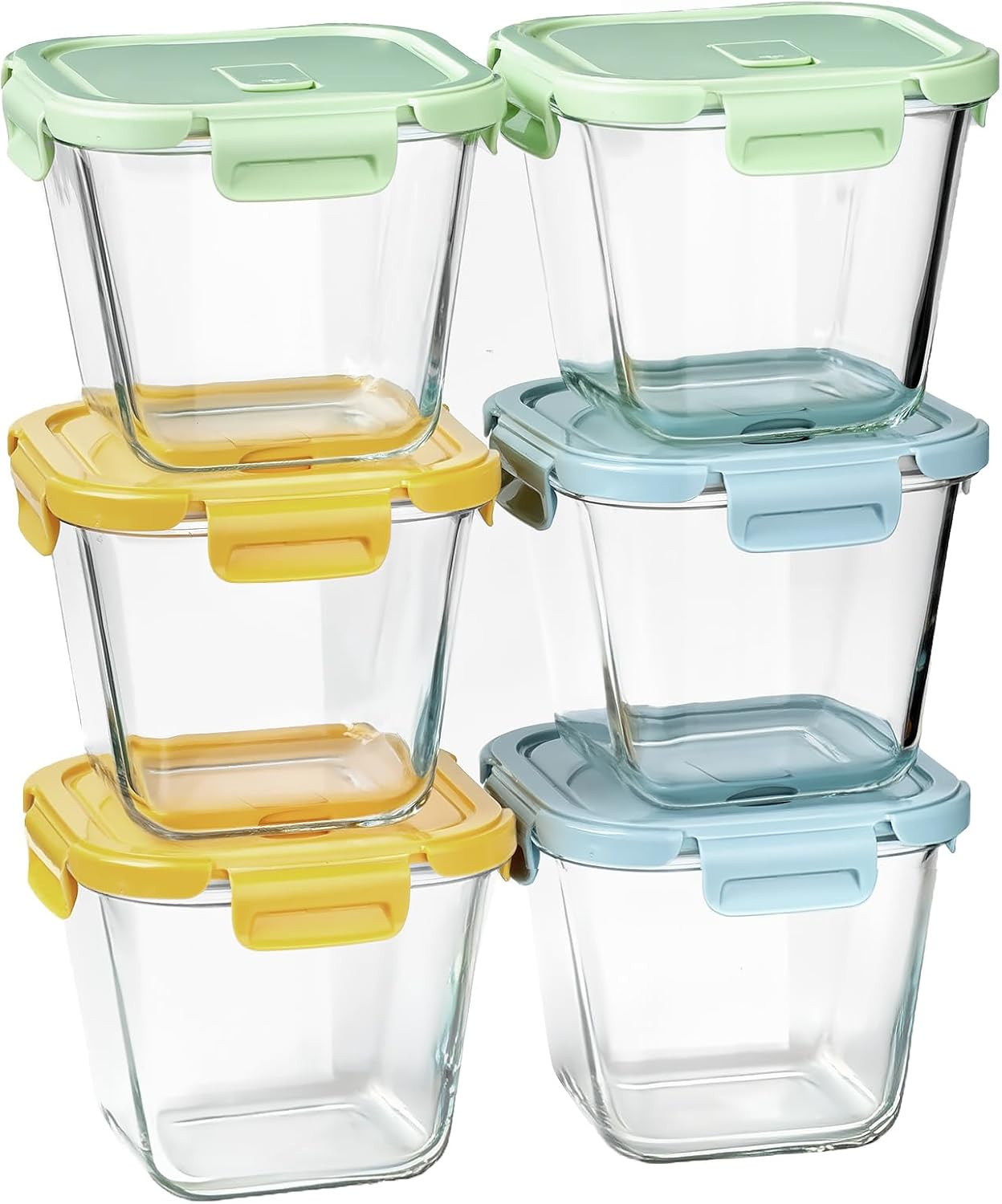 Glass Soup Containers with Lids 32 Oz, 4 Cup Glass Storage Containers, Tall Boro