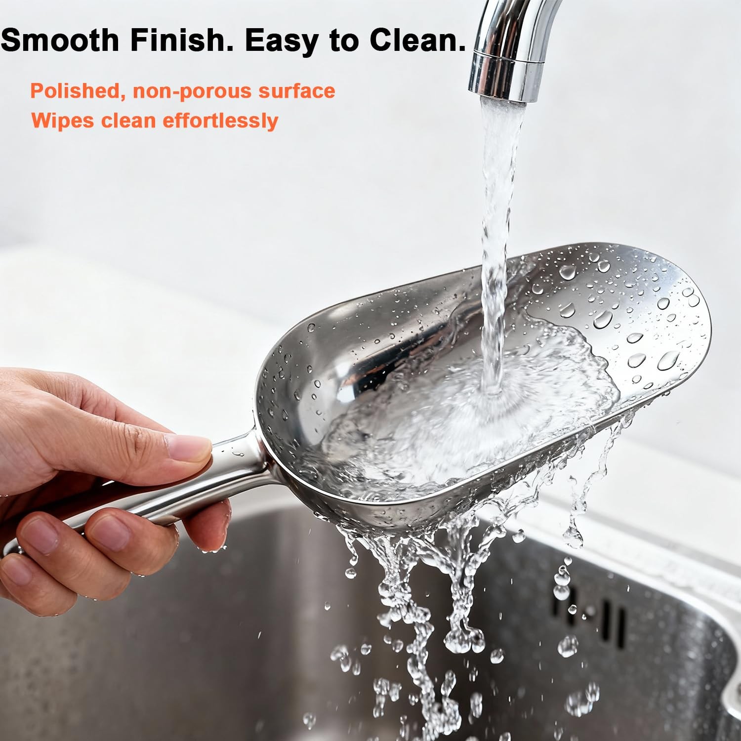 6 OZ Cast Aluminum Utility Scoop, -Piece Solid Ice Scoop for Ice Bucket, Bar,…