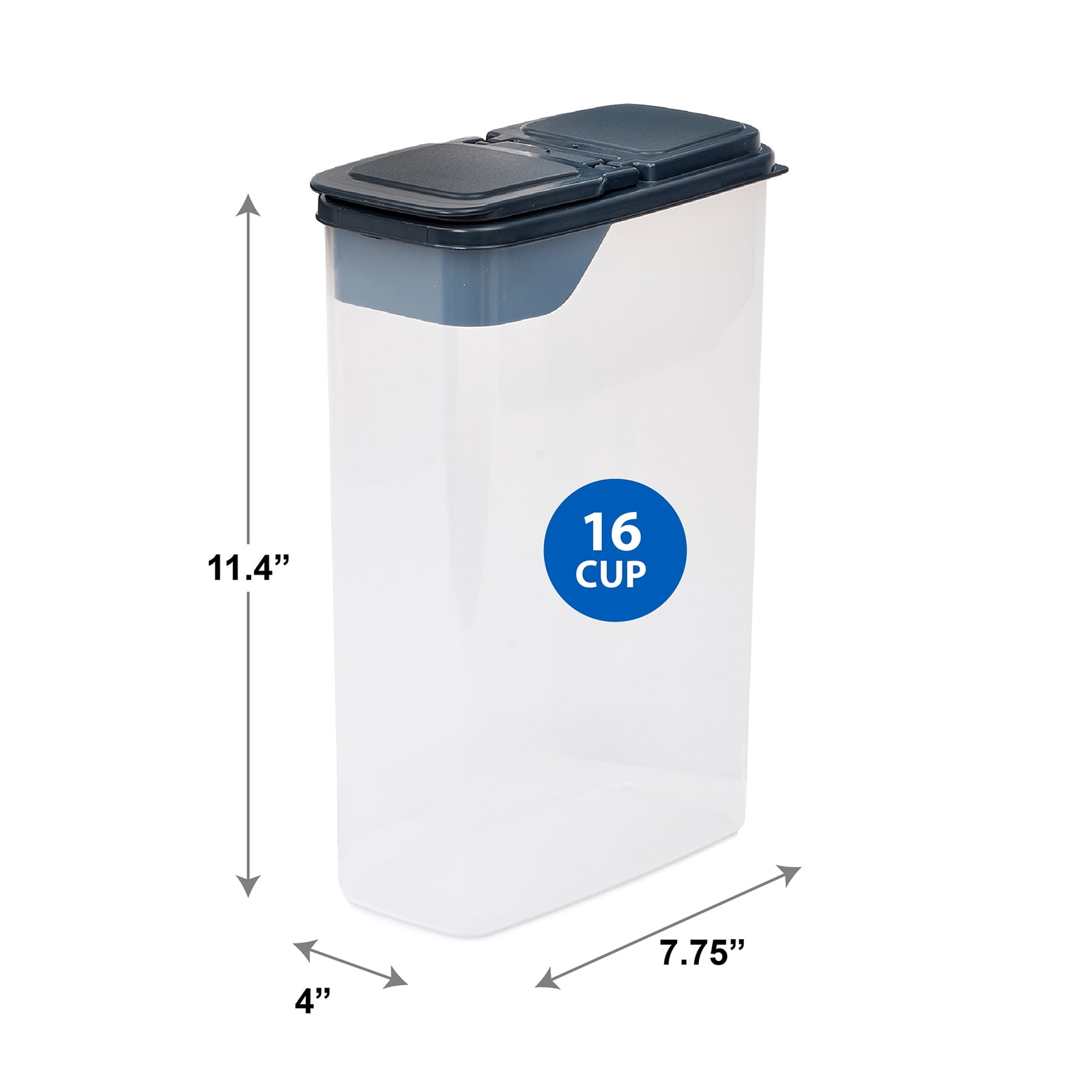 Clear with Dark Gray Lids, Small (Set of 4) 7.75″ x 4″ x 11.4″
