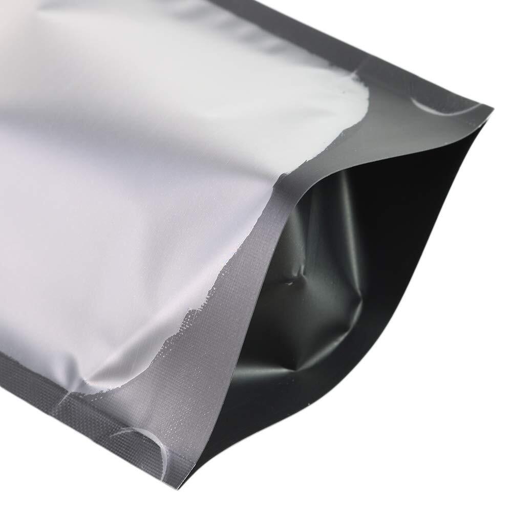 Pack Of 100 Translucent Front Matte Black Poly Plastic Resealable Bags 8.4oz 6