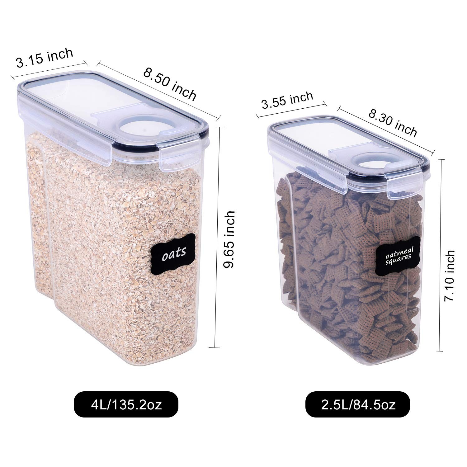 FOOYOO Cereal Containers Storage Set – 6 Piece Airtight 6 Piece, 6