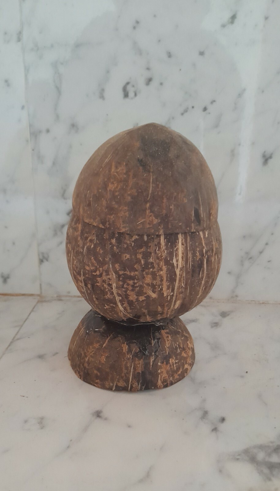 Handmade Coconut Shell Salt Container Eco Friendly Organic Kitchen Tool