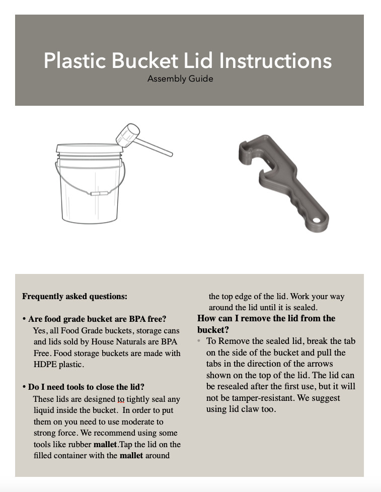 5 Gallon Food Grade Buckets BPA Free Gamma Screw on lids pails 90mil (2 Pack )
