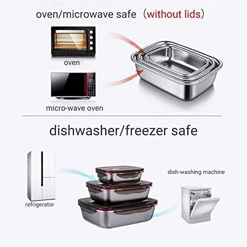 MAOYUAN 3 Pieces Stainless Steel Food Storage Container with Lids Silver