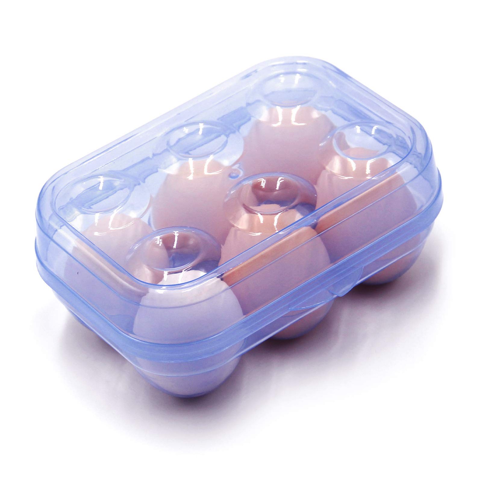 6 Grid Egg Storage Box Refrigerator Crisper Protection Portable Container Blue