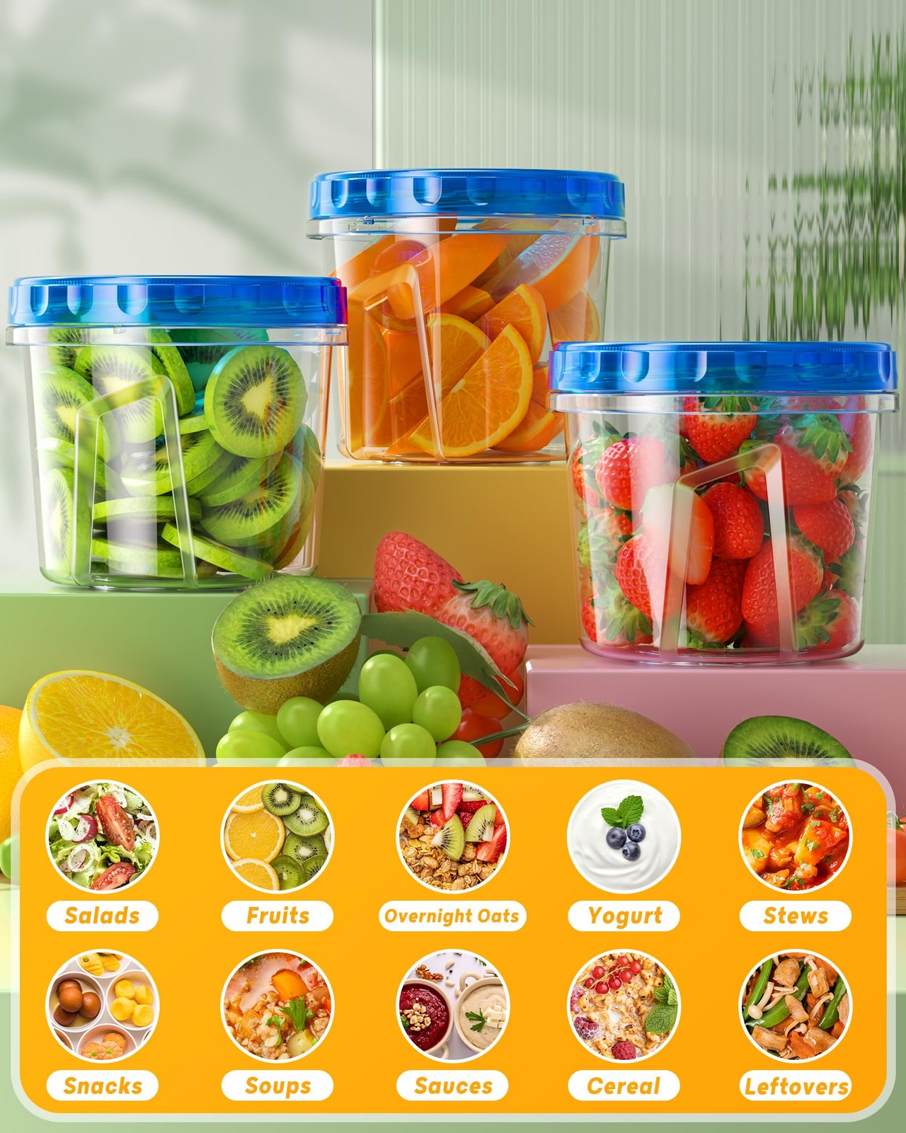 BiuLeon 6 Pack-24 oz 4.2 inches (L) x 4 (W) x 4 (H), 6Pack-24oz