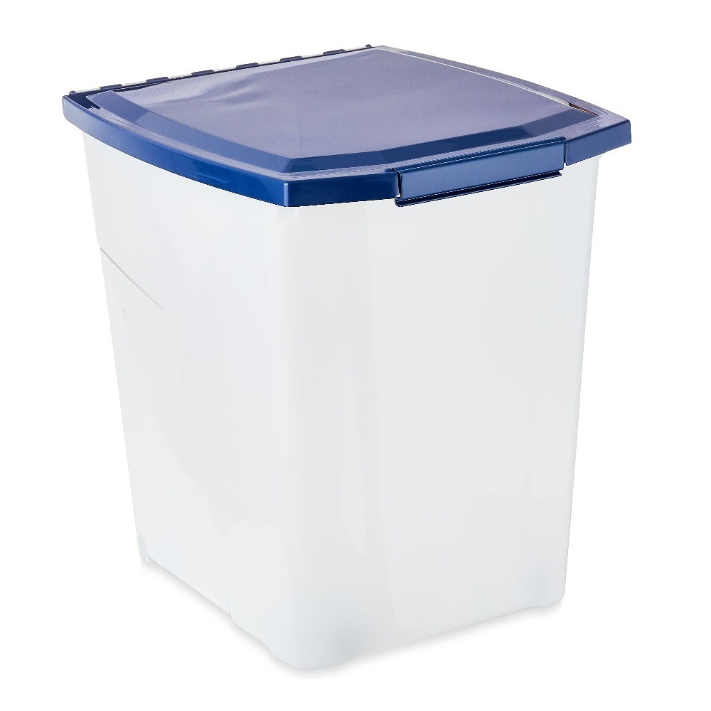 Plastic Pet Food Storage Container with Locking Lid, 25 lb Capacity