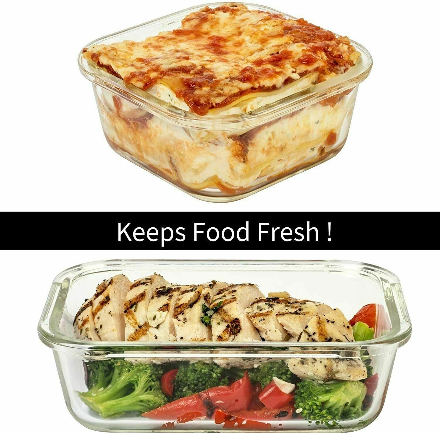 24 Pc Airtight Glass Food Storage Containers – Glass Meal Prep Containers – F…