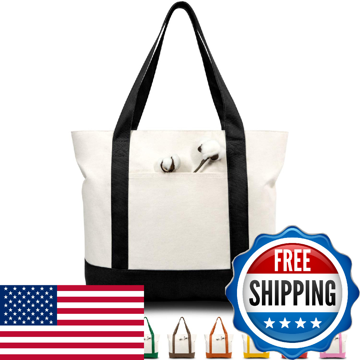 Topdesign 1 3 6 30 Pack Canvas Tote Bag An External Pocket Reusable Grocery