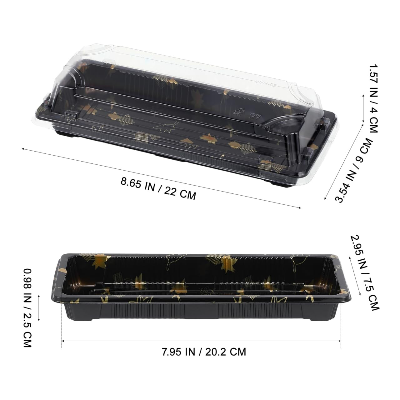 20Pcs Sushi Containers with Lid – Disposable Sushi Tray – Small Sushi Boxes T…