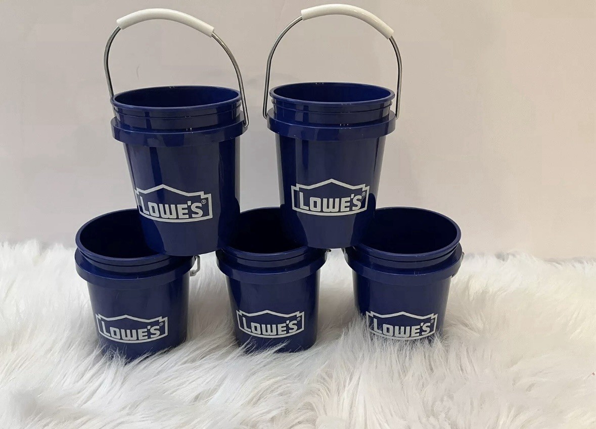 LOT OF 5! Lowe’s Mini Bucket 0.5-Quart BPA-Free Poly Paint Buckets Tik Tok Viral