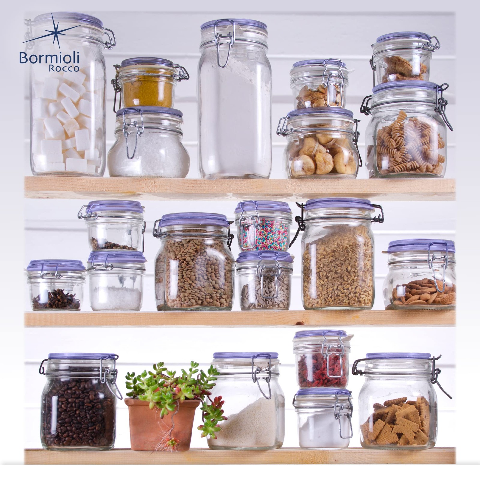 Bormioli Rocco Fido Jar with Blue Lid 25.25 oz – Set of 2