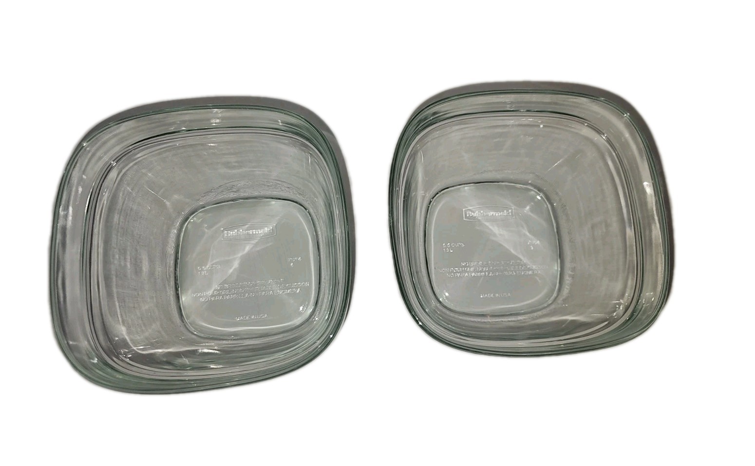 Rubbermaid Glass Storage Container 5.5 Cup 1.3L Square Replacement Bowls Lot 2
