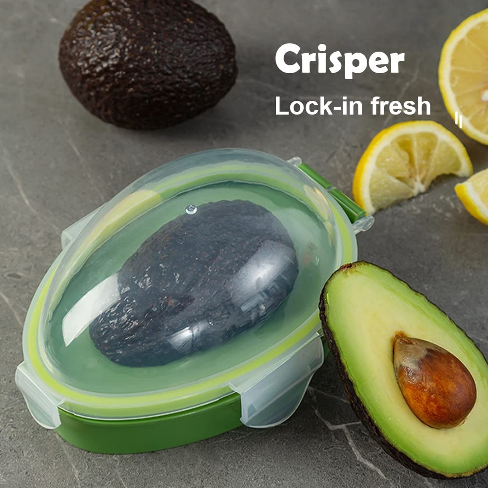 Qirvaten Avocado Saver Holder Food Crisper 6.02 x 4.33 x 3.15 inches, green