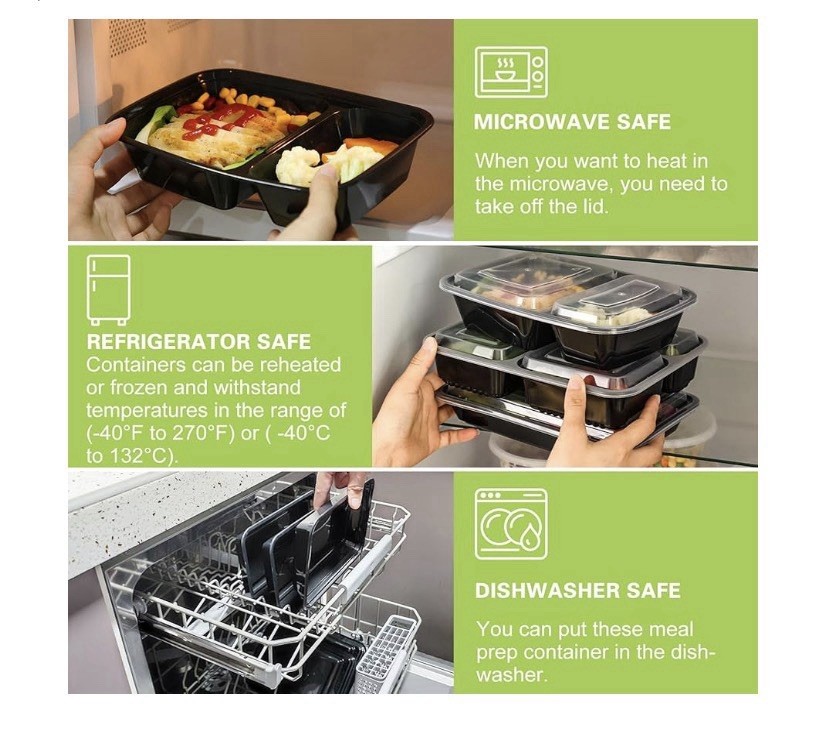 36 Pack Meal Food Prep Containers w/ Lids; Freezer, Microwave Safe