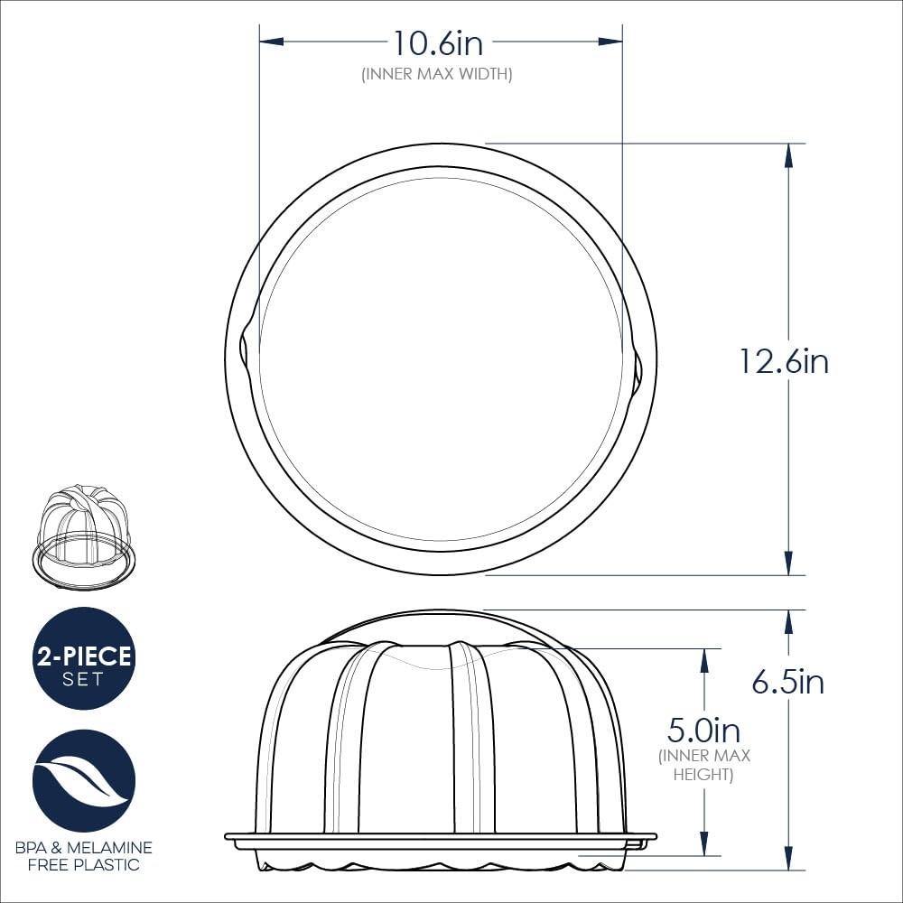 Nordic Ware Bundt Cake Keeper, Plastic, 13 in 13 L X 12 W X 7 H, Red
