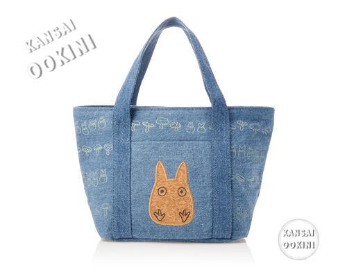Skater KBCO3 Denim My Neighbor Totoro Ghibli Insulated Bag with Cork Poc