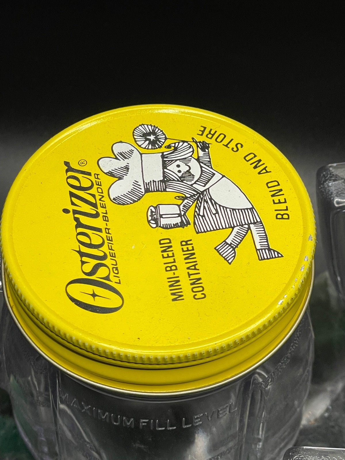 3 Vtg Osterizer Mini Blend Containers Jars 8oz. Blend & Store Plastic Metal Lid