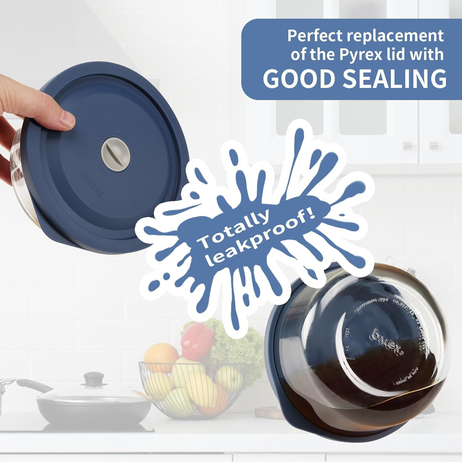 Replacement Lids for Pyrex 7201-PC 4 Cup, Silicone Round Storage Cover Lid for A
