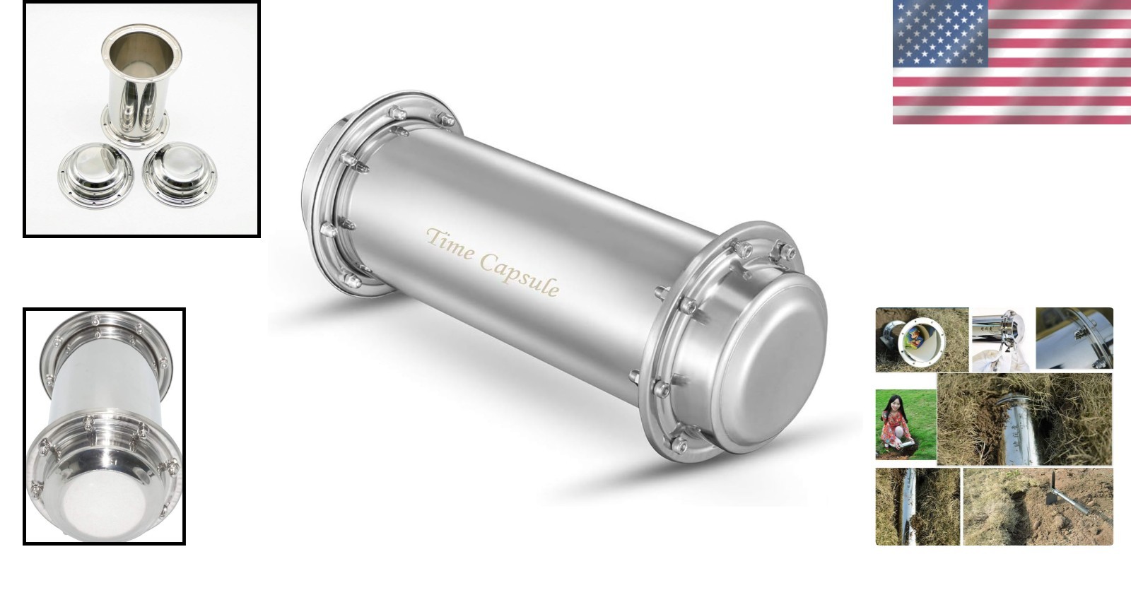 Waterproof Stainless Steel Time Capsule, 10.2 Inch – Store Your Treasures Safely