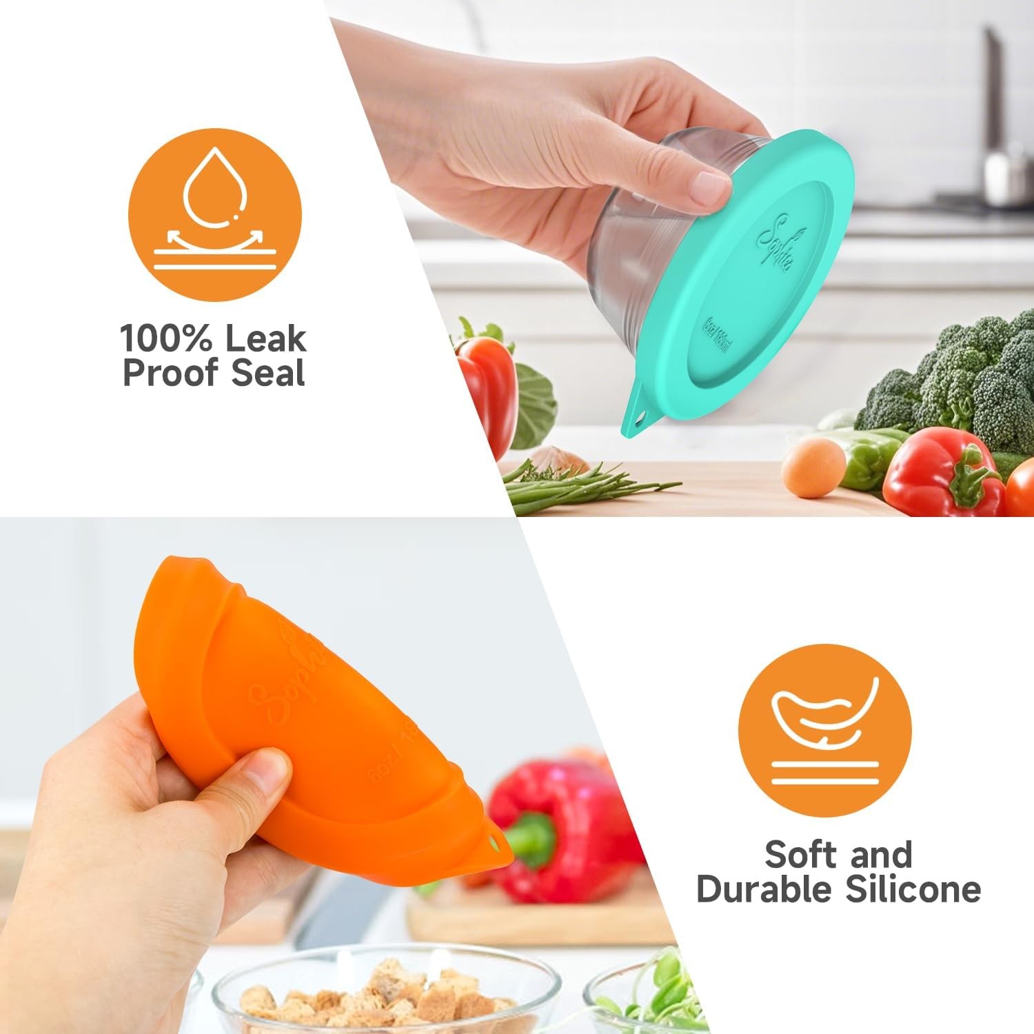 Silicone Replacement Lids for Pyrex and Anchor Hocking Glass Custard Cups 6oz
