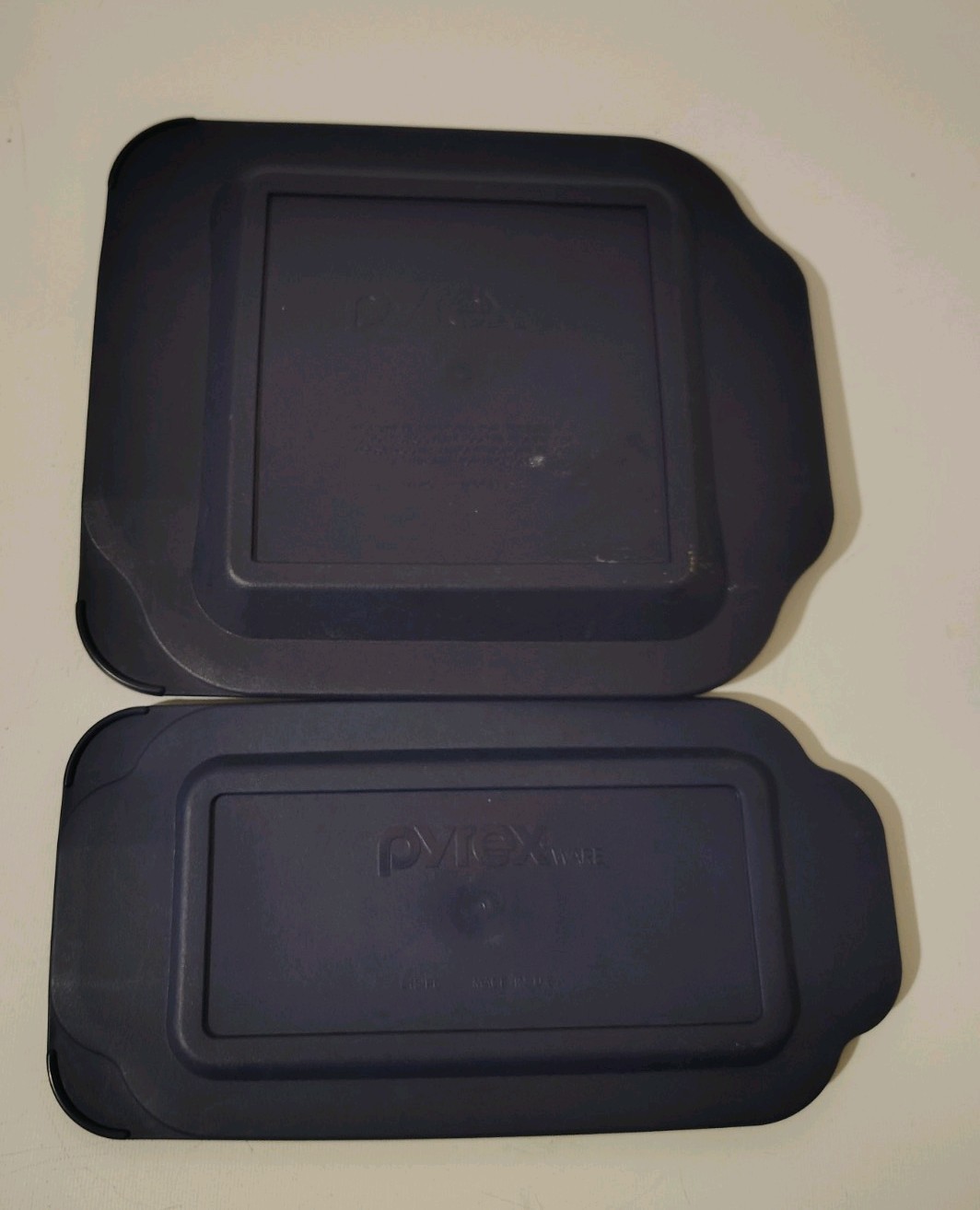 Lot of 2 Pyrex Plastic Lids 8″X8″ & 8″X4″ Glass Dish Lids Replacement Lids Only