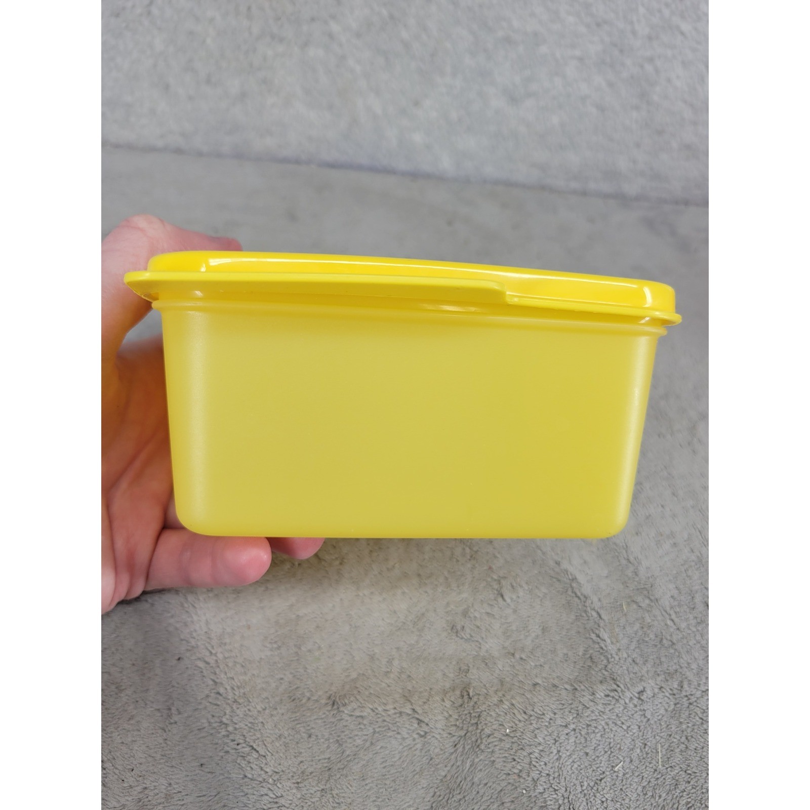 Tupperware Keep Tabs 500ml Small Square Food Storage Container & Lid Yellow