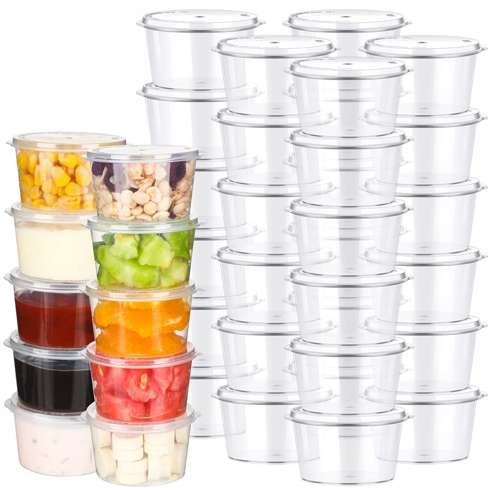100 Pcs Baby Food Storage Containers 4 oz with Hinged Lids Small Disposable P…