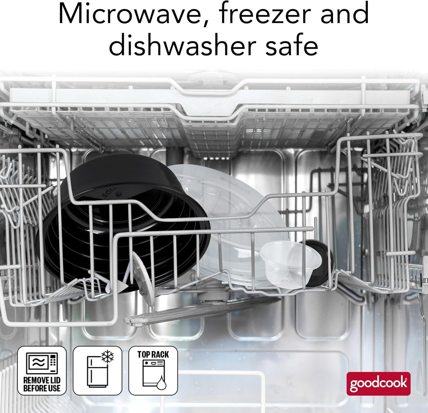 GoodCook 4-Cup Meal Prep Bowls Set with Lids and Dressing Cup, Microwavable Food