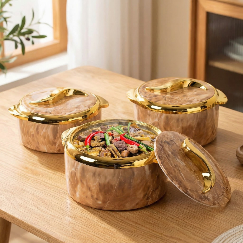 Insulated Thermal Contaner 3pcs Set 1.5L/2.0L/2.5L Food Warmer Bowls with Lids