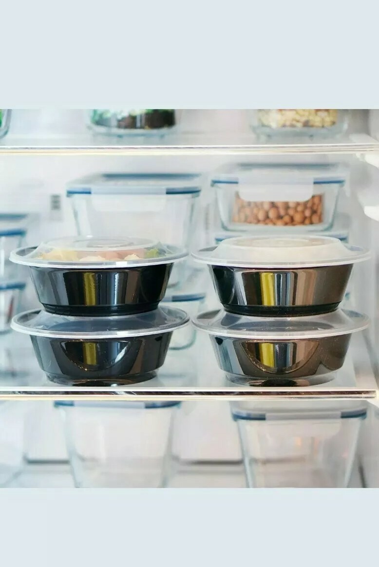 50 Set(100pcs) 21oz Reusable Microwaveable Dishwasher Safe Meal Prep Cont w lids