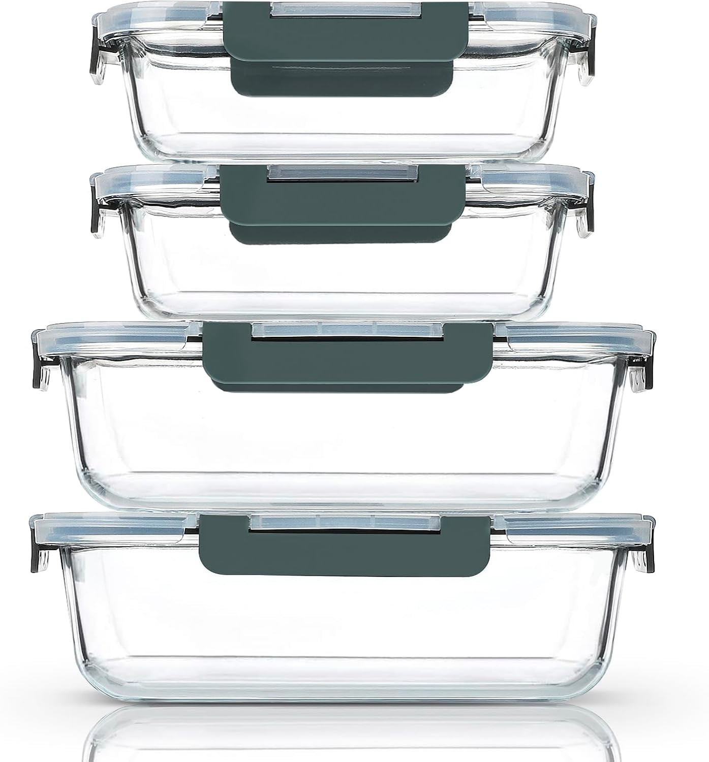 [80 oz & 36 oz Extra Large Glass Food Storage/Baking Containers Set with Lids, 2