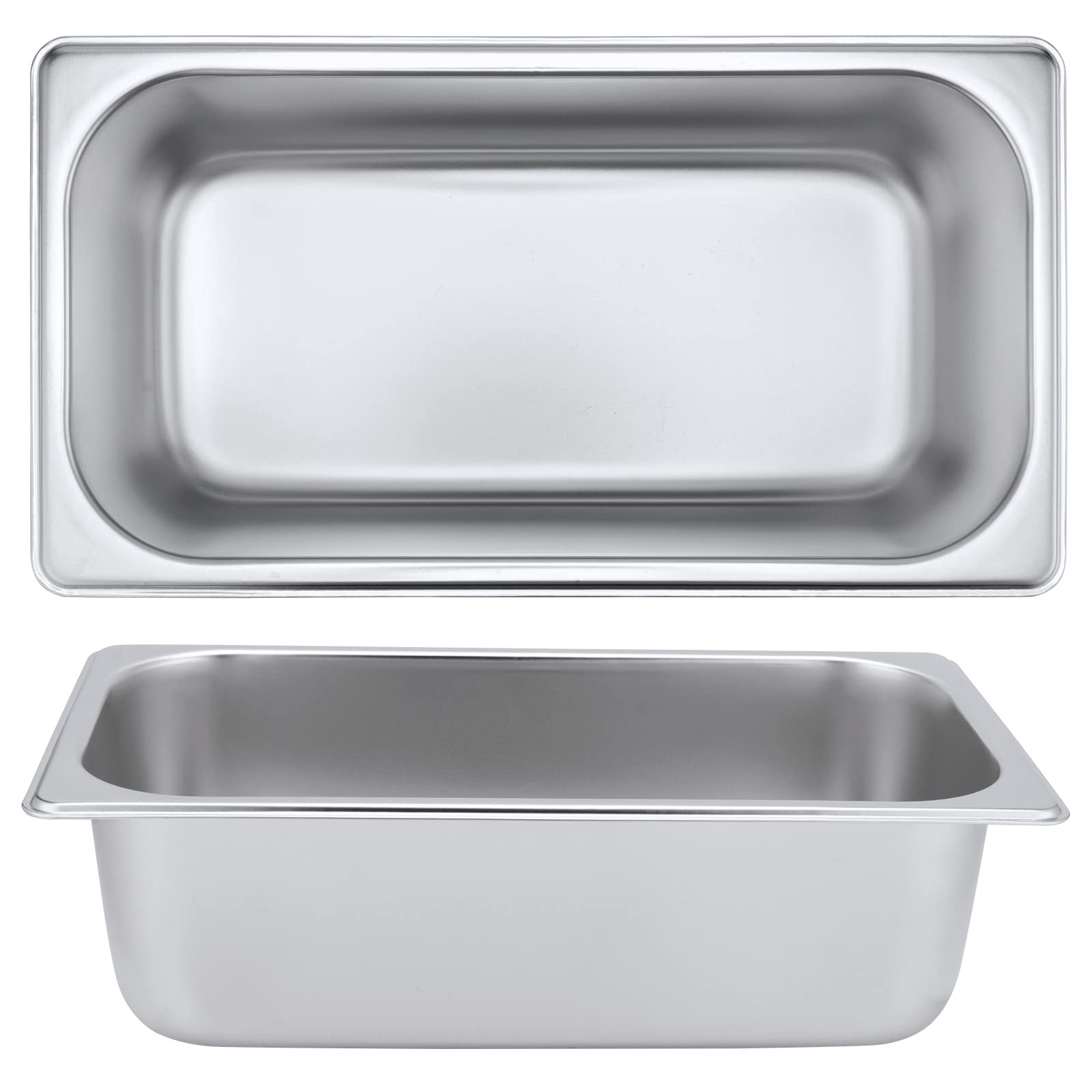6 PCS Stainless Steel Steam Hotel Pan 1/3 Size 4 Inch Deep AntiJam Catering